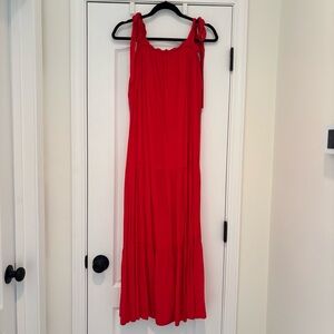 ANDREE BY UNIT Red Tie-Shoulder Maxi Dress